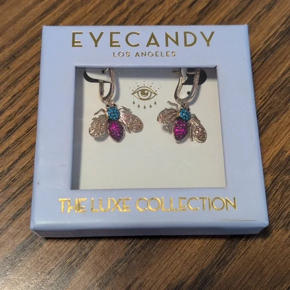 EyeCandy Volar Bee Earrings New - Picture 3 of 4